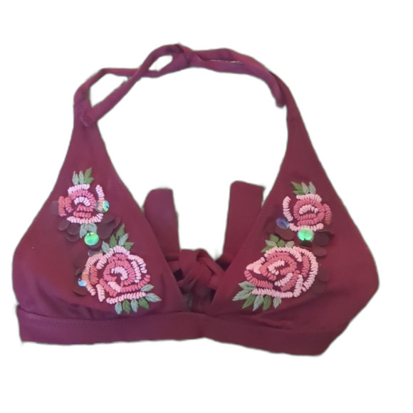 Becca by Rebecca Virtue Embroidered Sequin Top +High Rise Retro Bottoms M - Picture 4 of 10